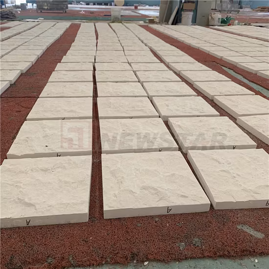 Pierre naturelle fendue surface aiguisée crème Bello calcaire blanc carreaux de sol et de mur
