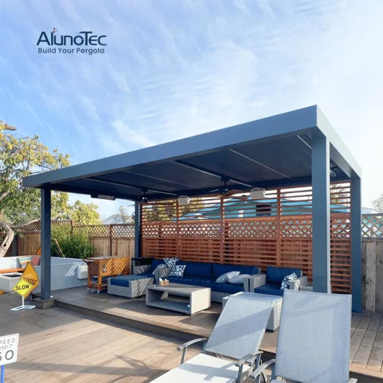 AlunoTec Pergolas métalliques professionnelles modernes, pergola anti-pluie en aluminium, belvédères de jardin durables d'extérieur